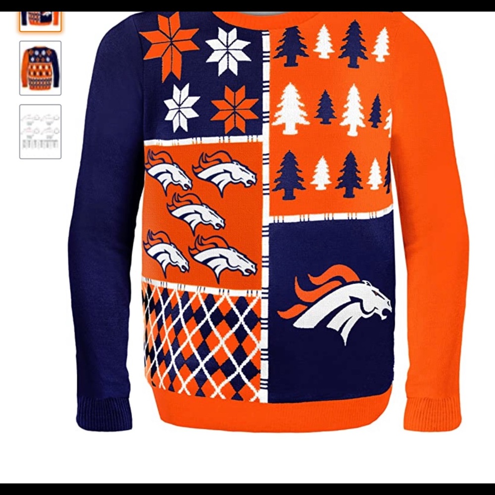 NWOT Denver Broncos Christmas Sweater L